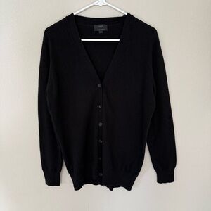 J. Crew‎ Wool Cashmere Blend Black Cardigan #E1278 Medium Classic Timeless
